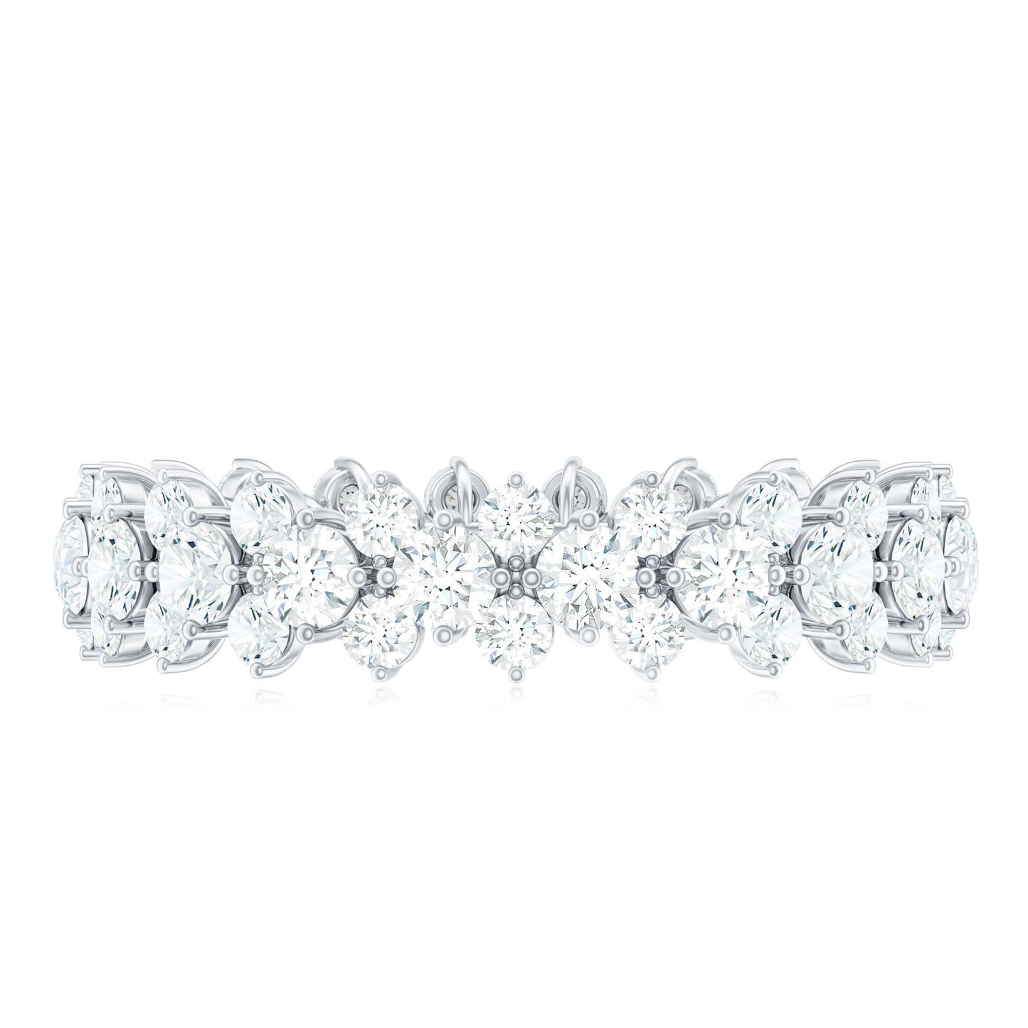 Certified Moissanite Cluster Eternity Ring For Women