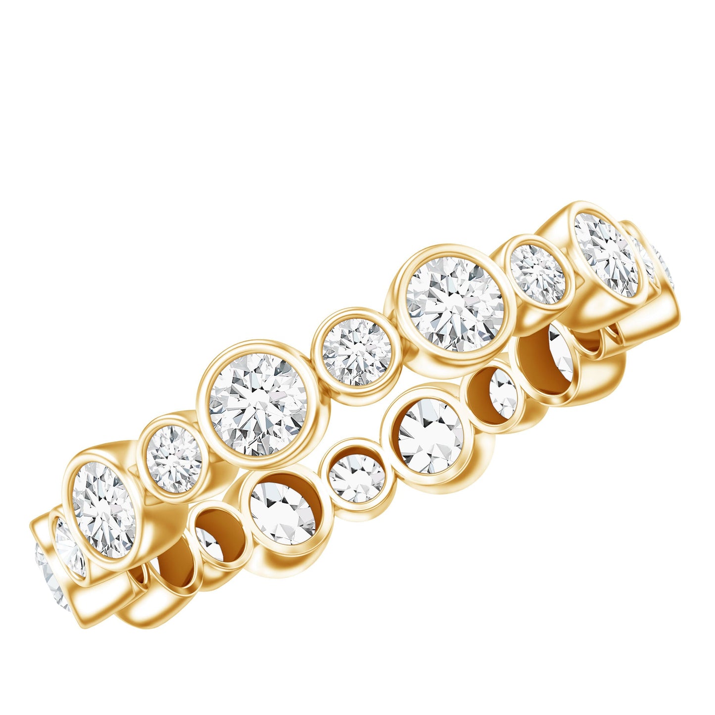 Certified Round Cut Moissanite Eternity Stackable Ring For Her