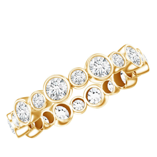 Certified Round Cut Moissanite Eternity Stackable Ring For Her