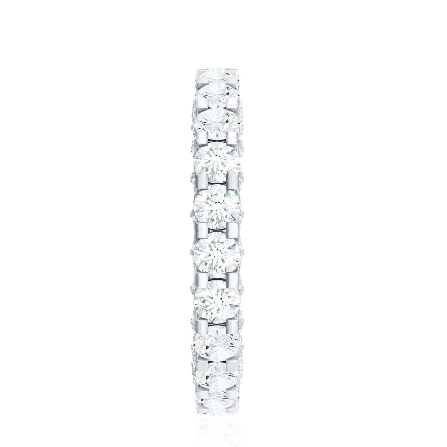 Certified Moissanite Eternity Band Ring in Shared Prong Set