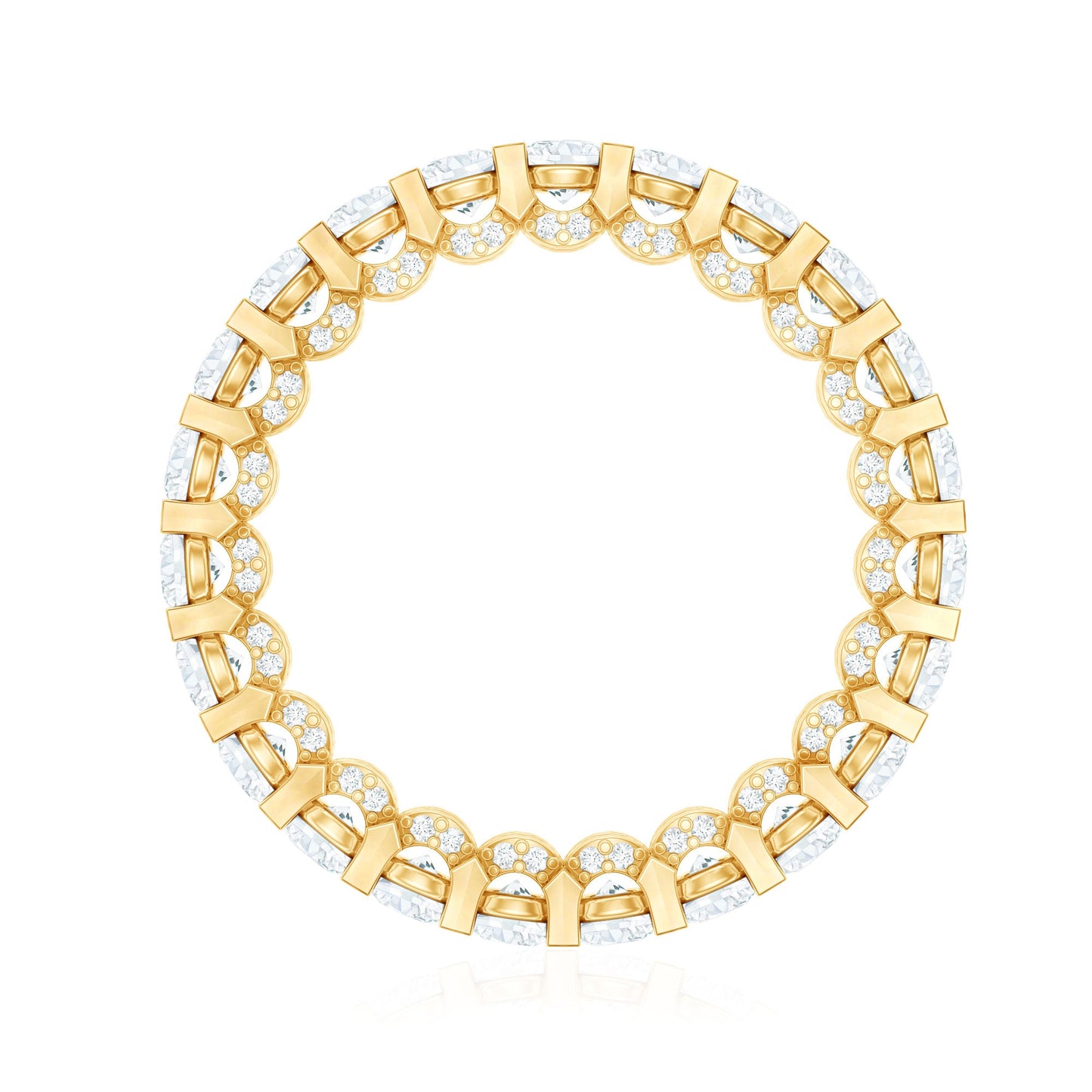 Certified Moissanite Eternity Band Ring in Shared Prong Set