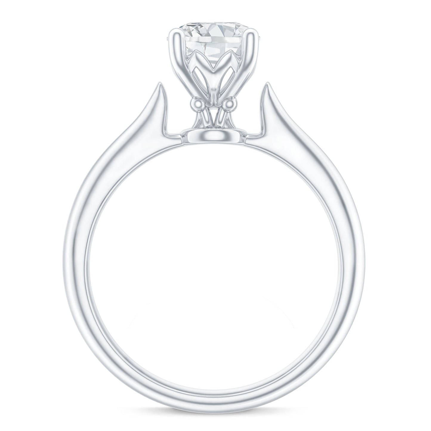 Round Shaped Moissanite Solitaire Engagement Ring