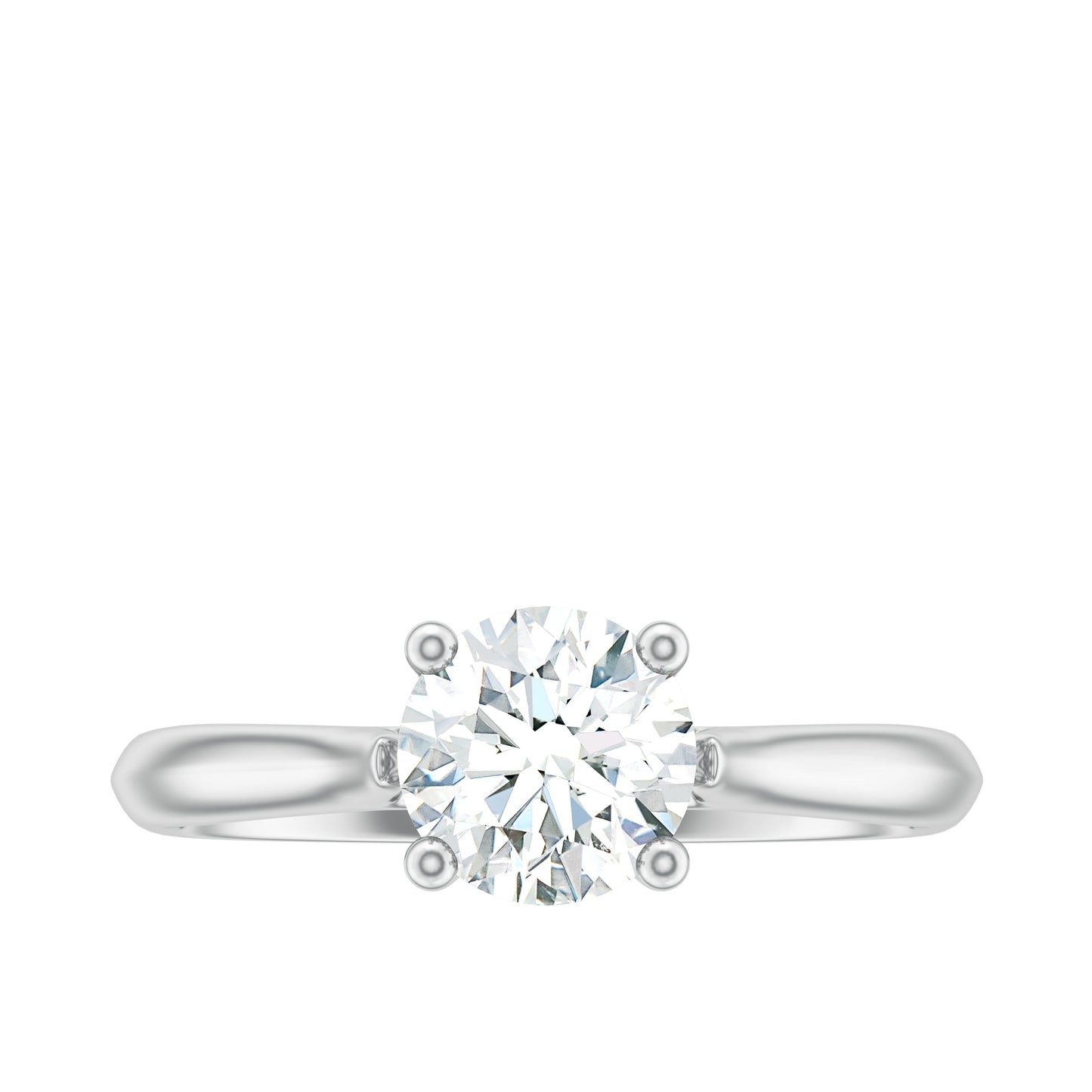 Round Shaped Moissanite Solitaire Engagement Ring