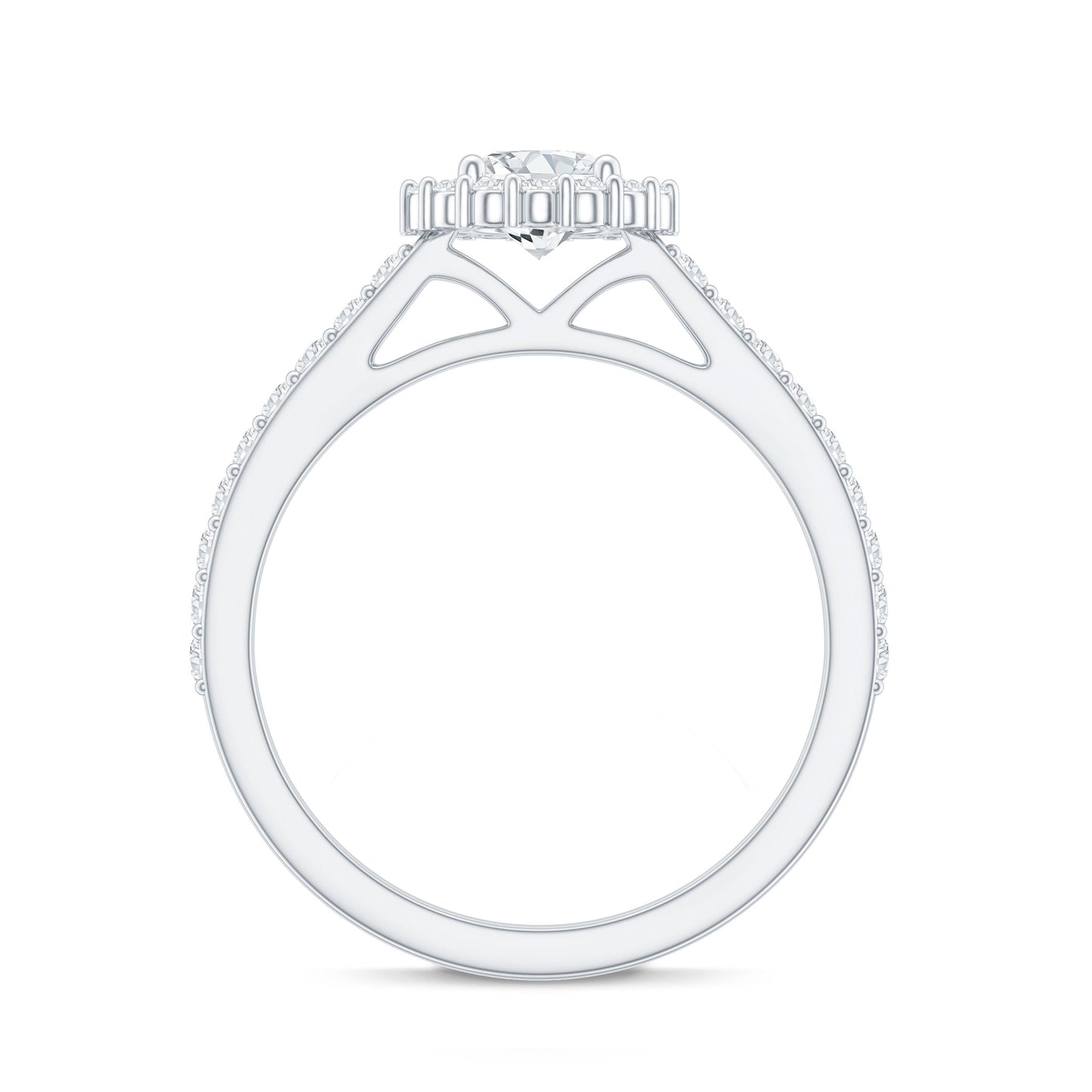 Classic Moissanite Halo Engagement Ring