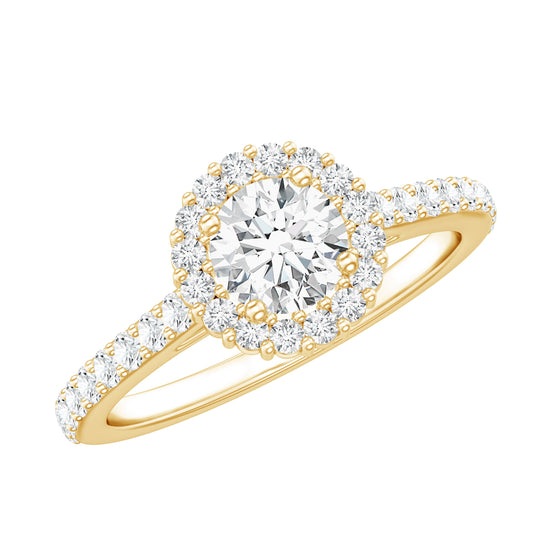Classic Moissanite Halo Engagement Ring
