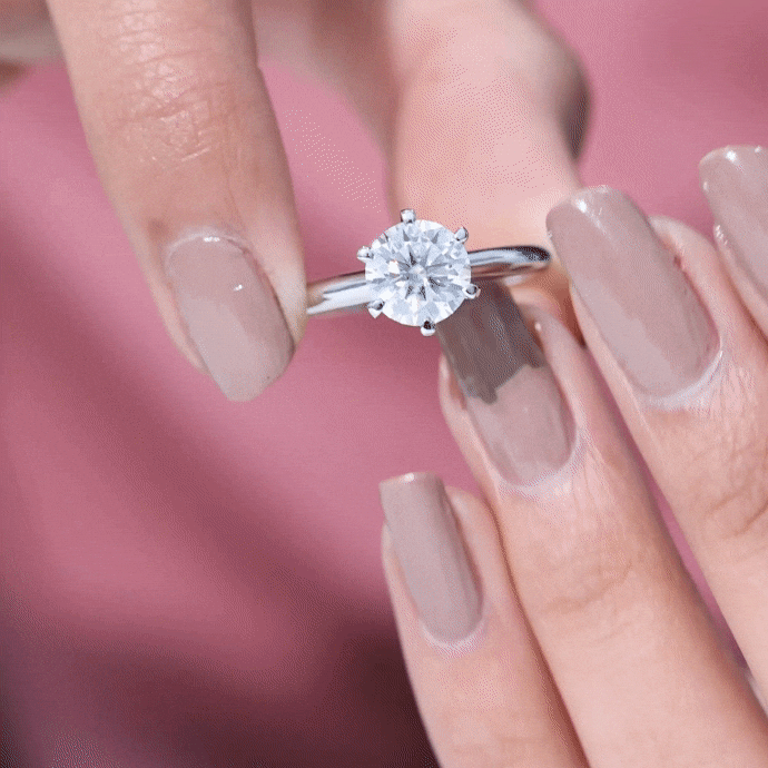2 CT Moissanite Solitaire Engagement Ring in 6 Prongs