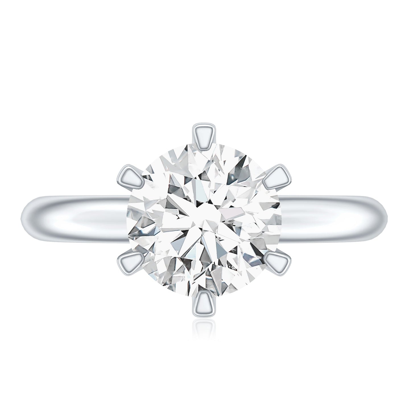 2 CT Moissanite Solitaire Engagement Ring in 6 Prongs