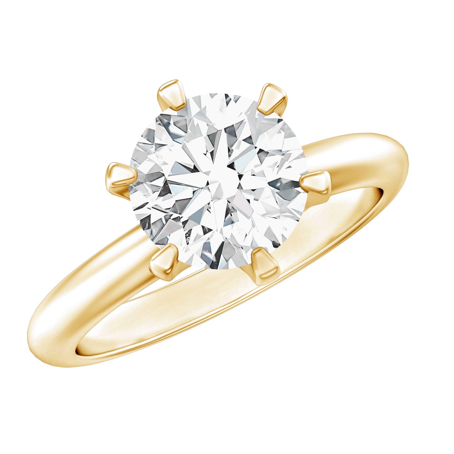 2 CT Moissanite Solitaire Engagement Ring in 6 Prongs