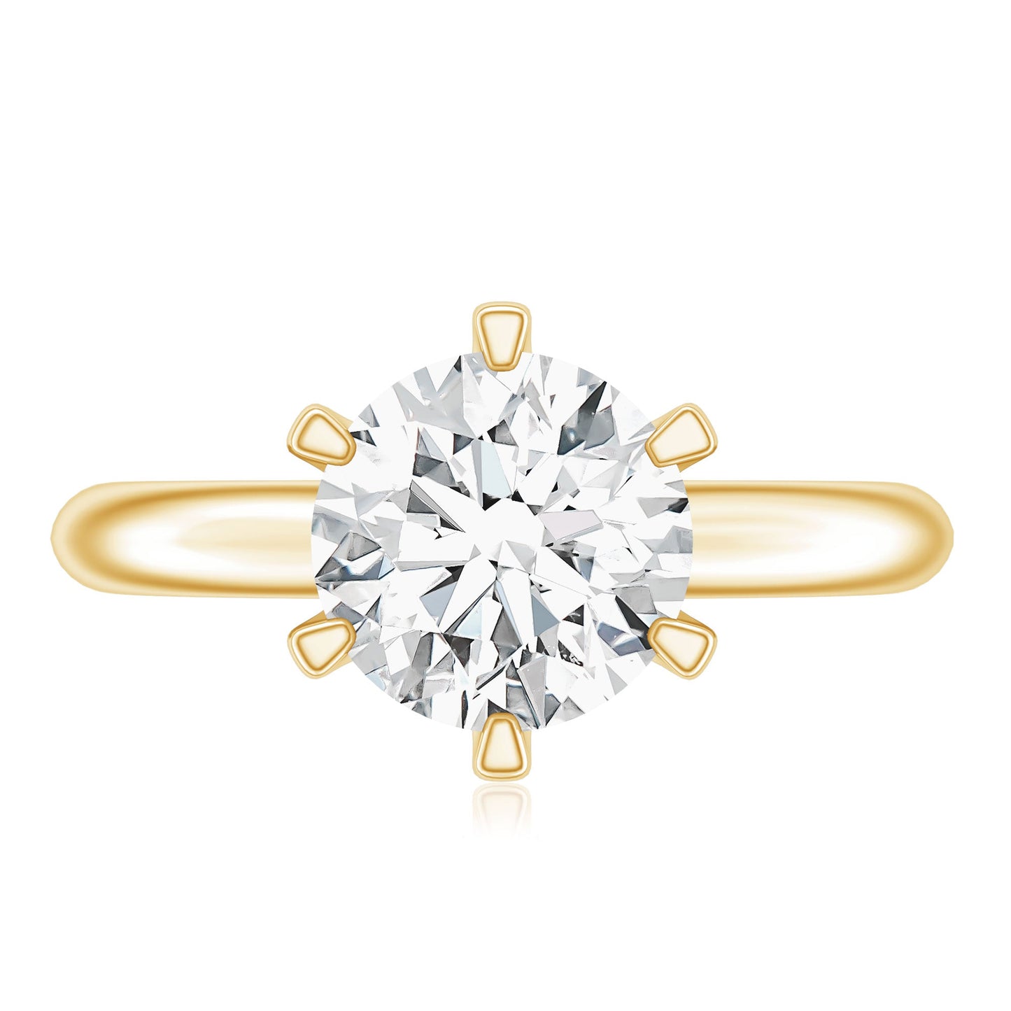2 CT Moissanite Solitaire Engagement Ring in 6 Prongs