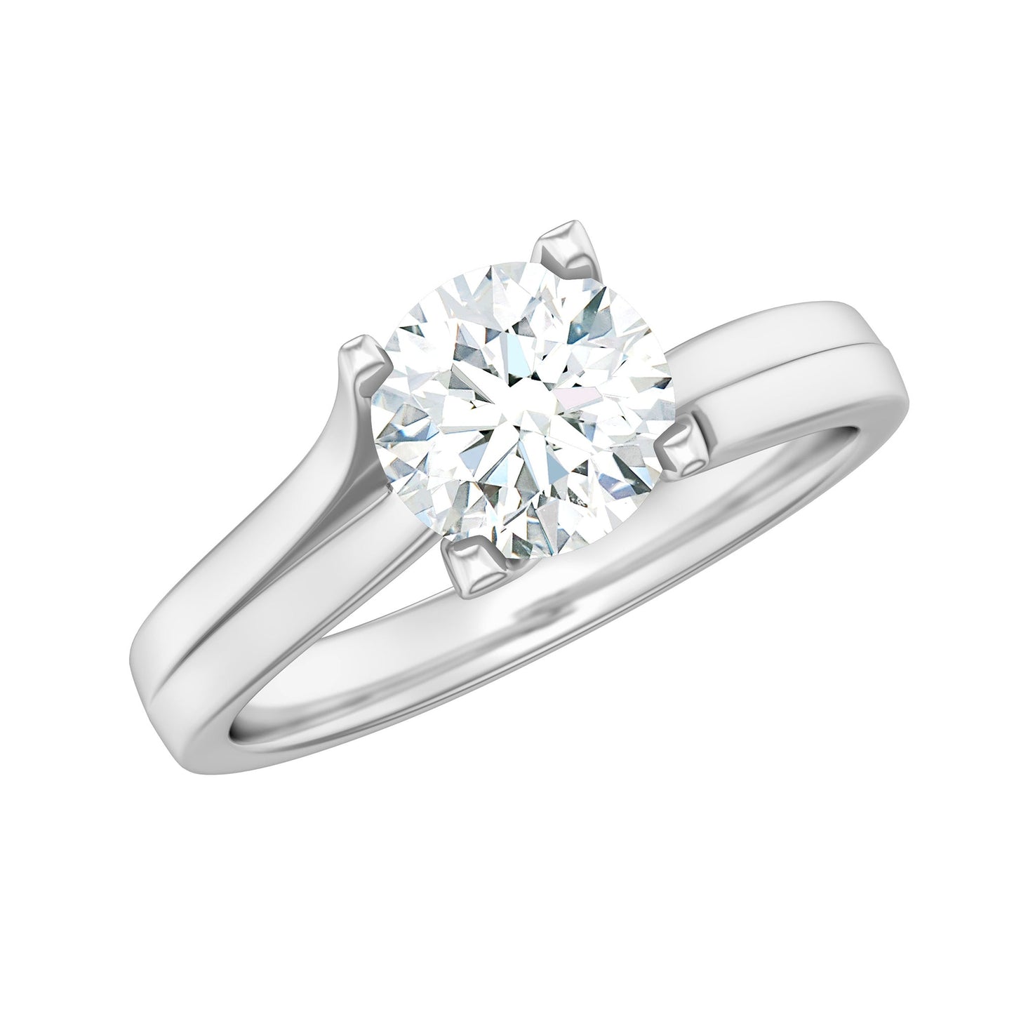 1.3 Carat Round Moissanite Solitaire Engagement Ring in Reverie Setting
