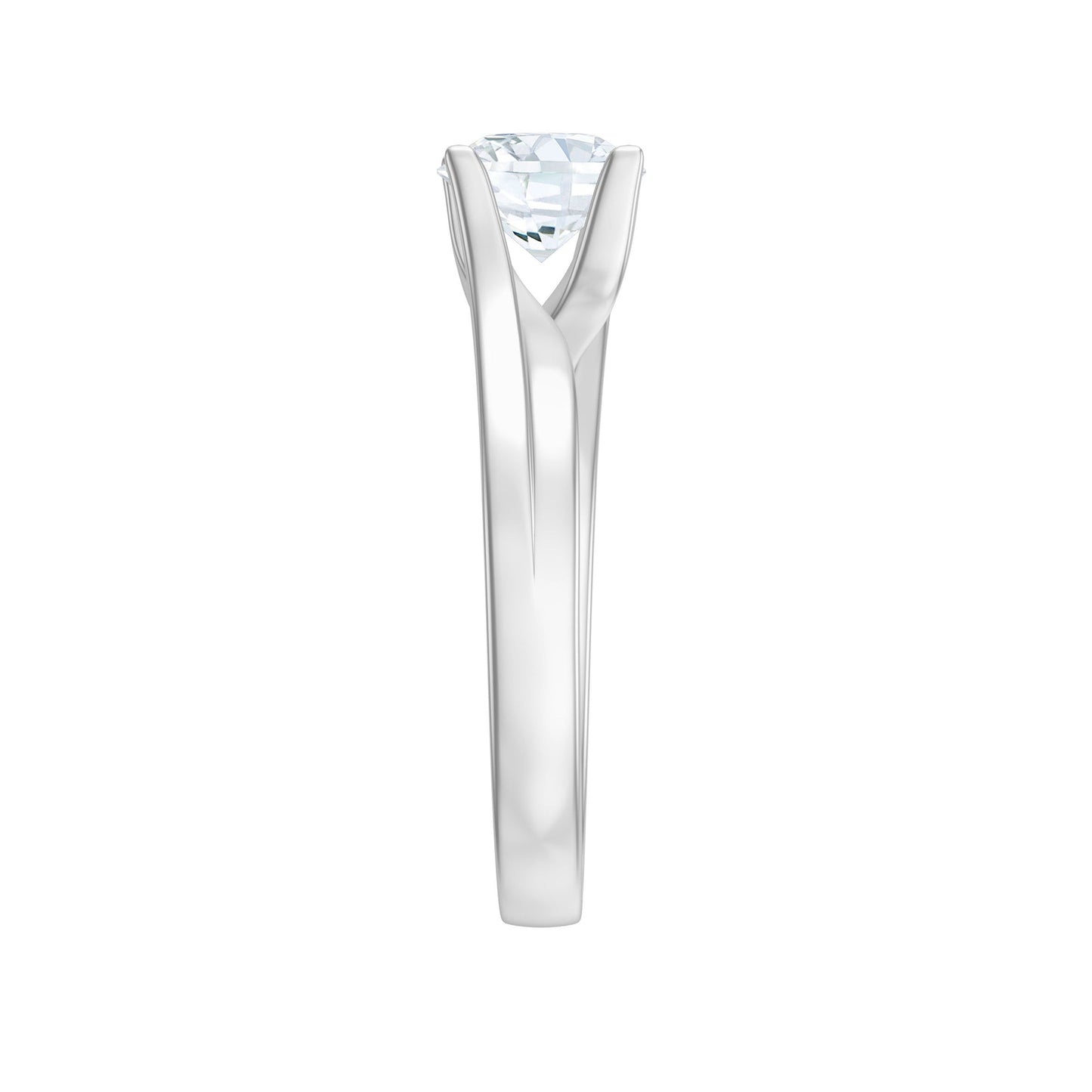 1.3 Carat Round Moissanite Solitaire Engagement Ring in Reverie Setting