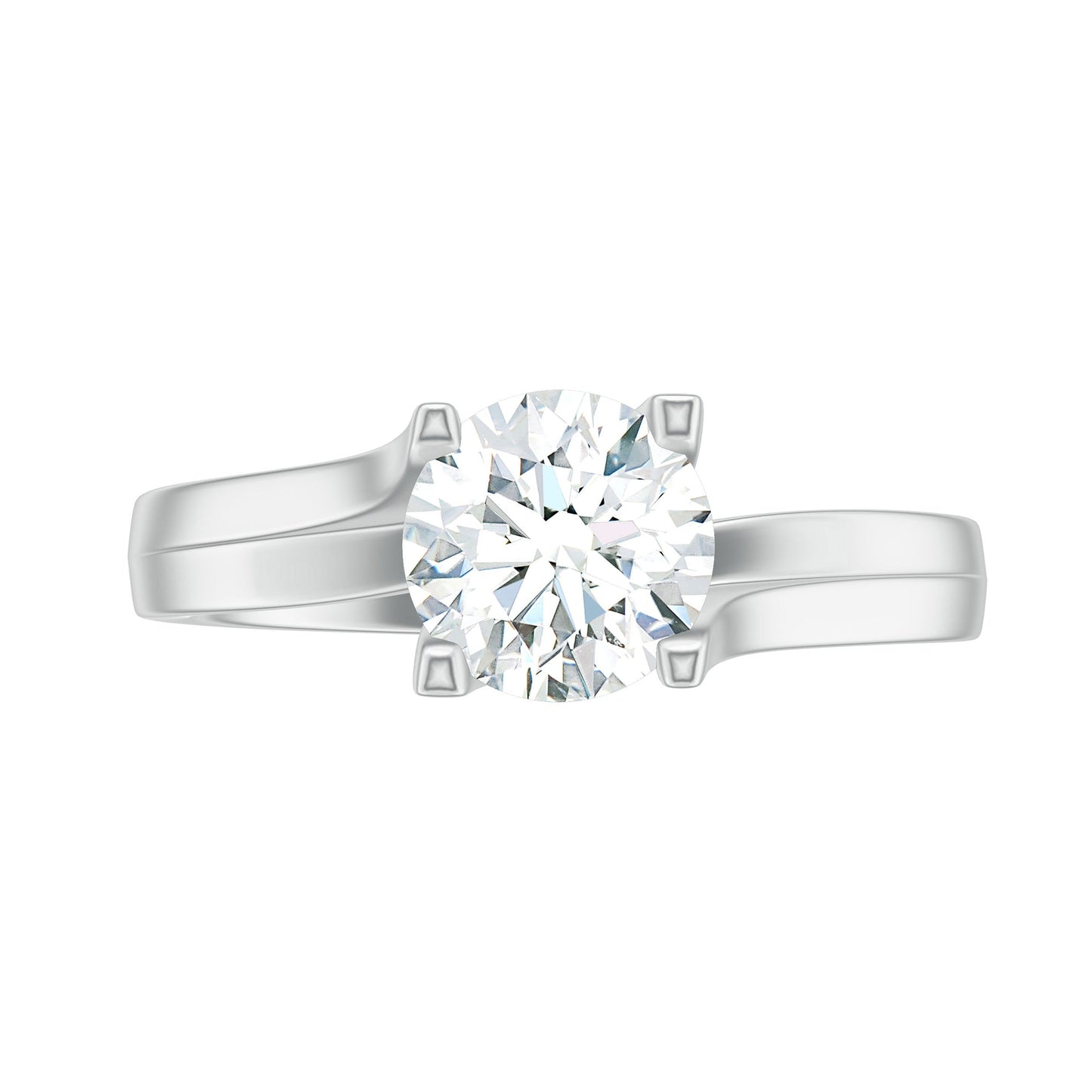 1.3 Carat Round Moissanite Solitaire Engagement Ring in Reverie Setting