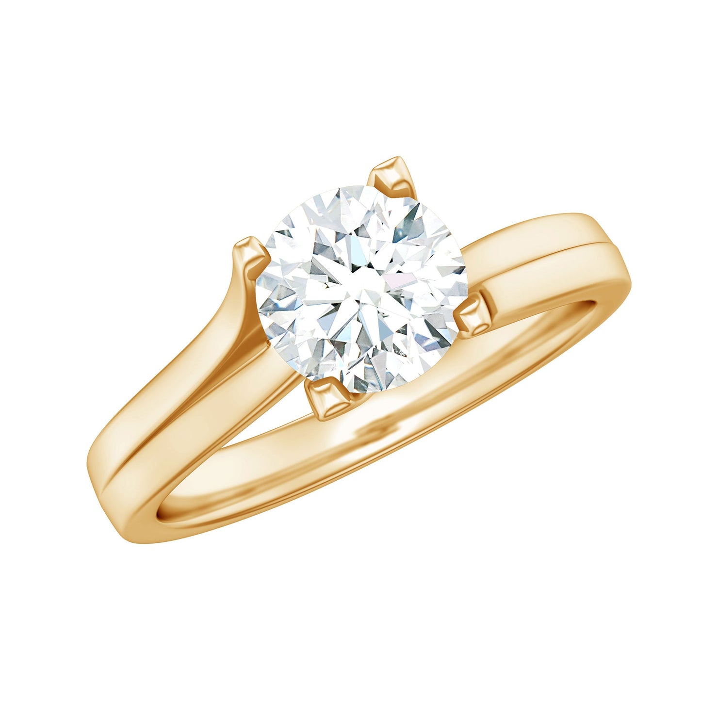 1.3 Carat Round Moissanite Solitaire Engagement Ring in Reverie Setting