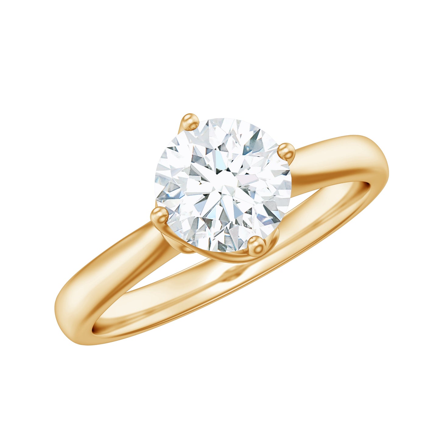Twisted Prong Set Solitaire Moissanite Engagement Ring with Certificate