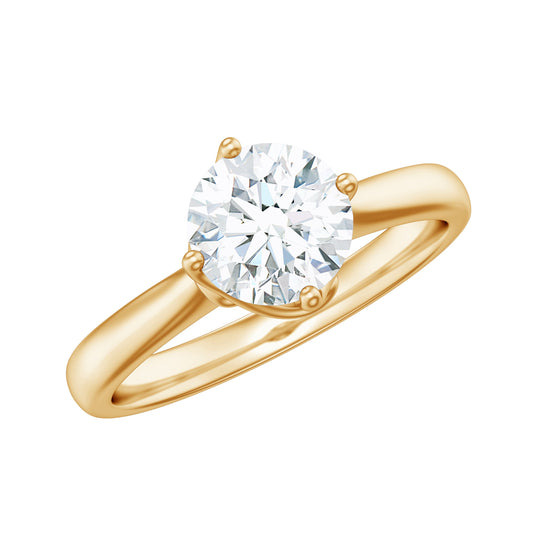 Twisted Prong Set Solitaire Moissanite Engagement Ring with Certificate