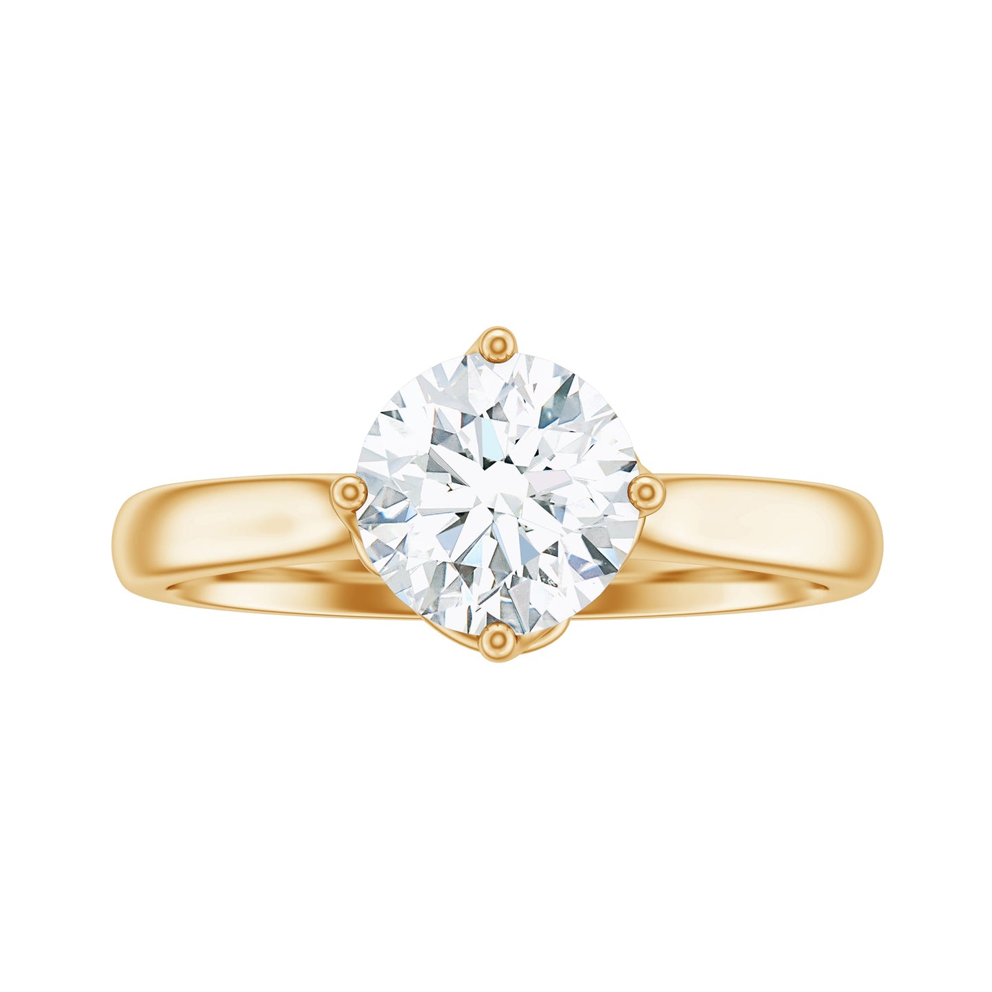 Twisted Prong Set Solitaire Moissanite Engagement Ring with Certificate
