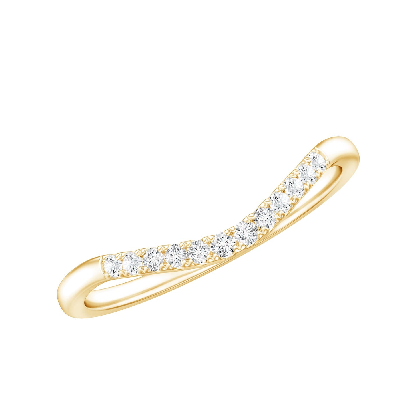 Curved Stackable Ring with Certified Moissanite