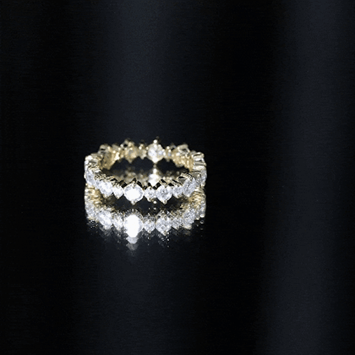 Round Certified Moissanite Stackable Eternity Ring For Women