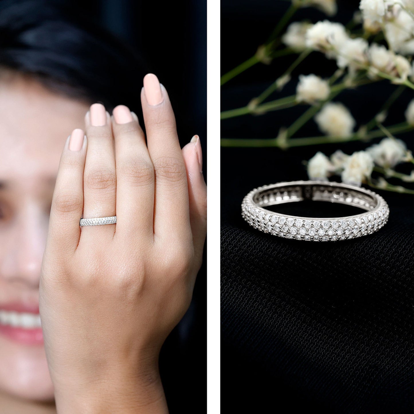 Classic Moissanite Eternity Wedding Band for Women