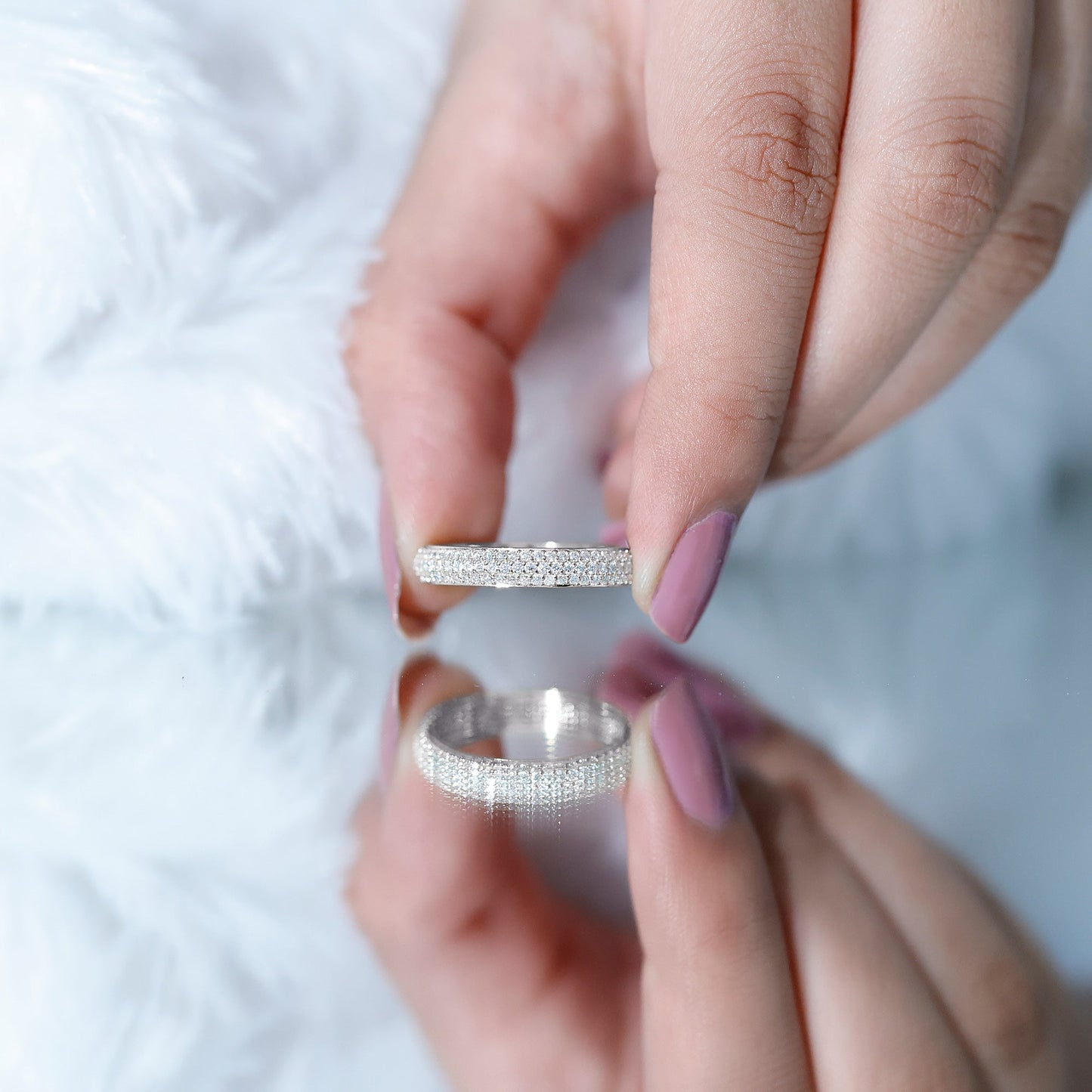 Classic Moissanite Eternity Wedding Band for Women