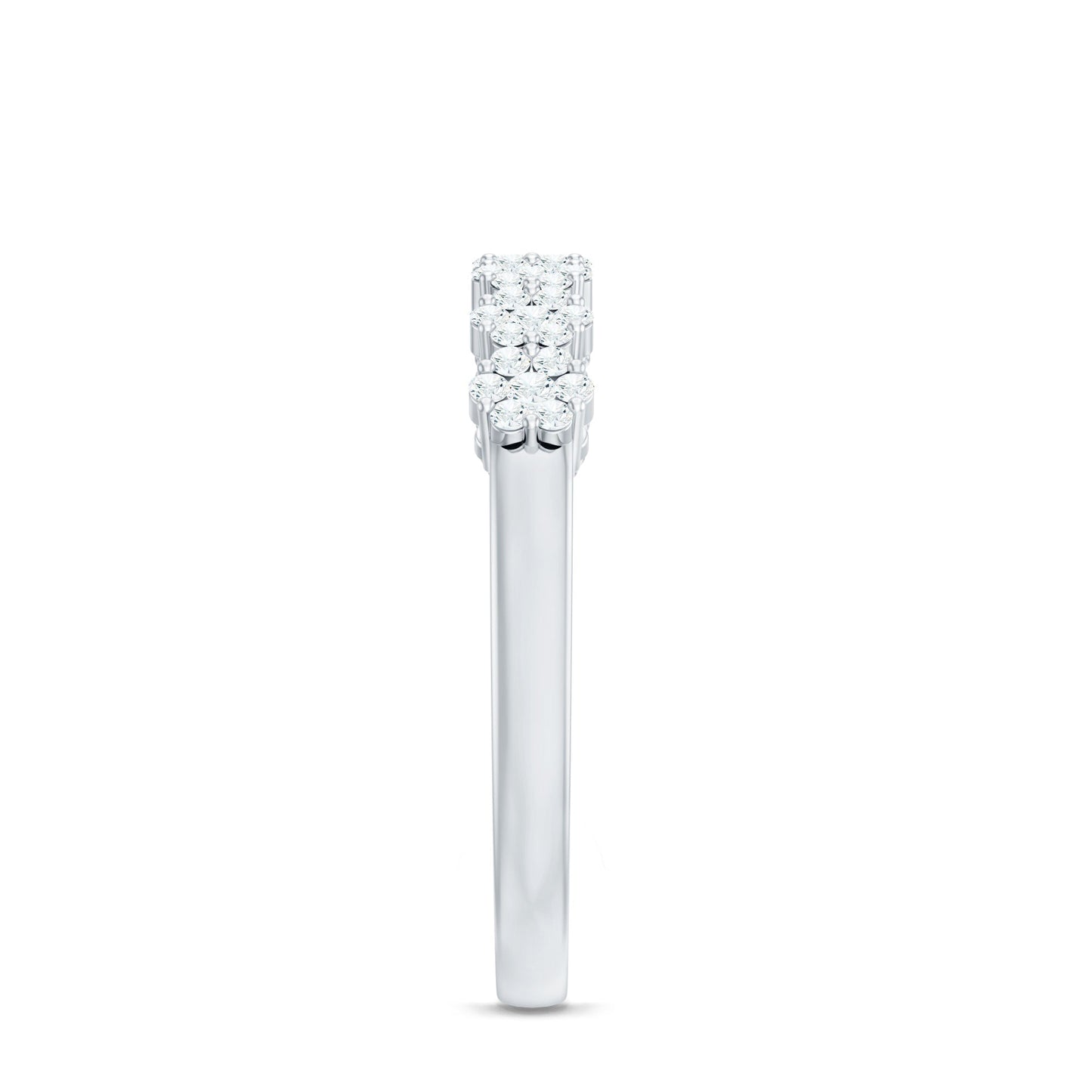 Minimalist Moissanite Flower Wedding Band for Women