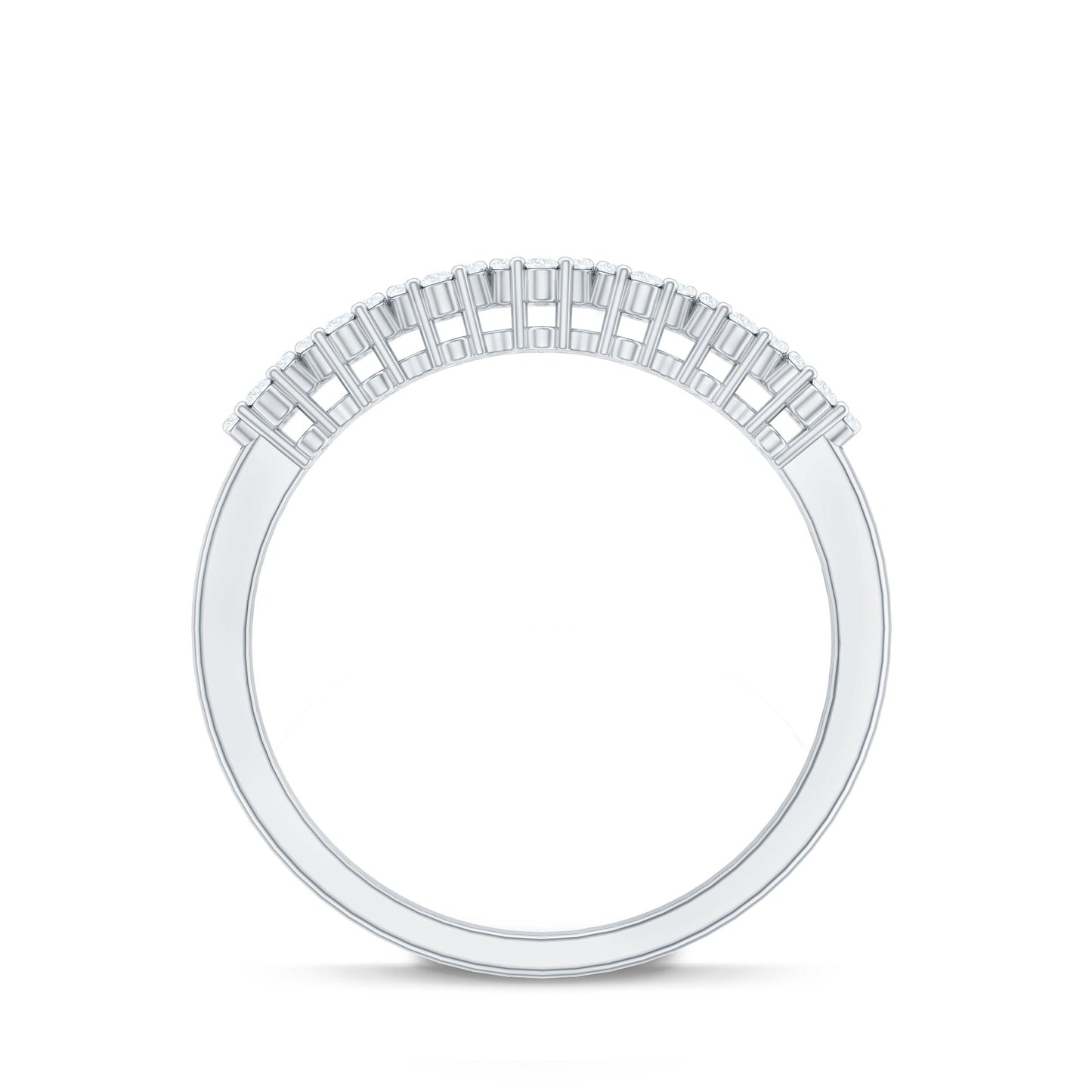 Minimalist Moissanite Flower Wedding Band for Women