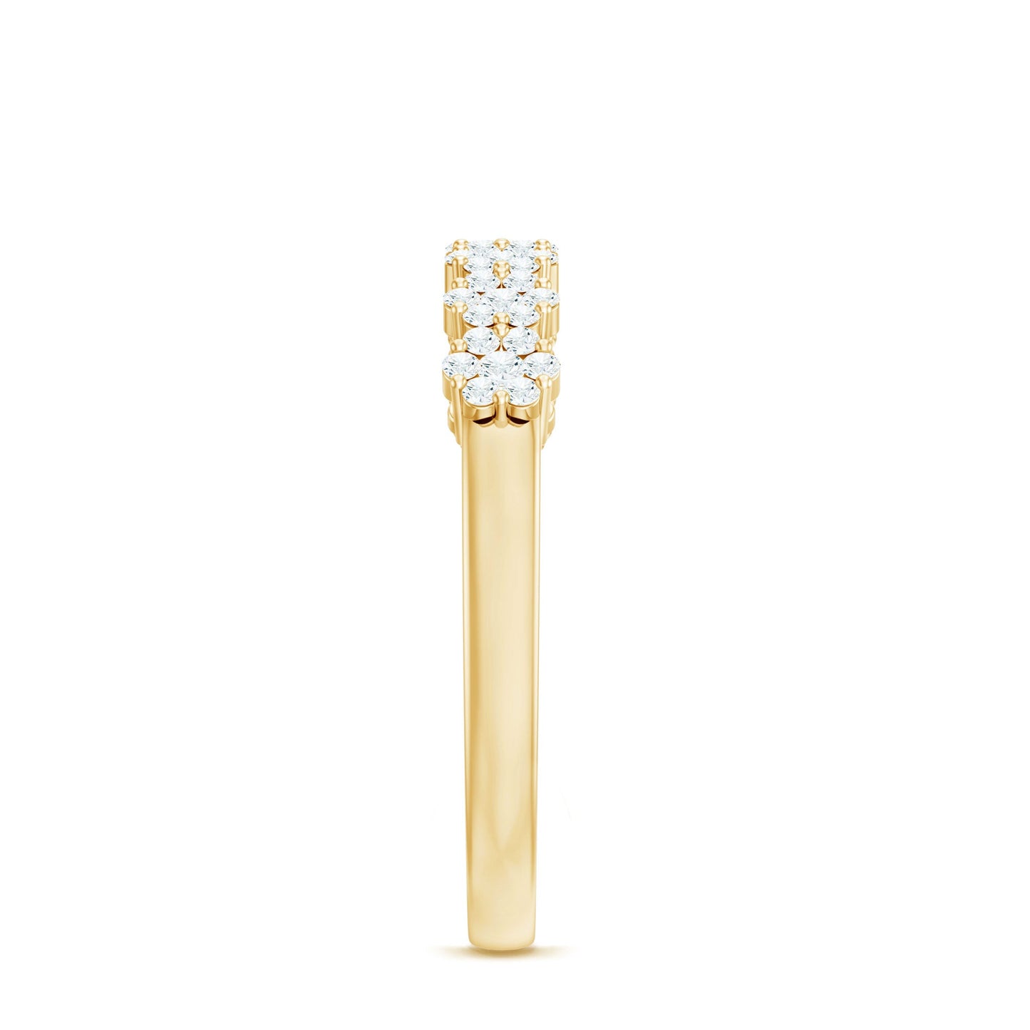 Minimalist Moissanite Flower Wedding Band for Women