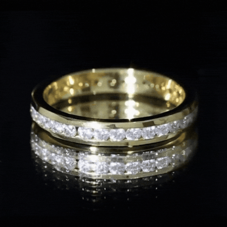 Channel Set Round Moissanite Full Eternity Band Ring