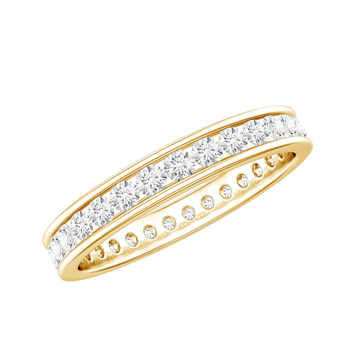 Channel Set Round Moissanite Full Eternity Band Ring