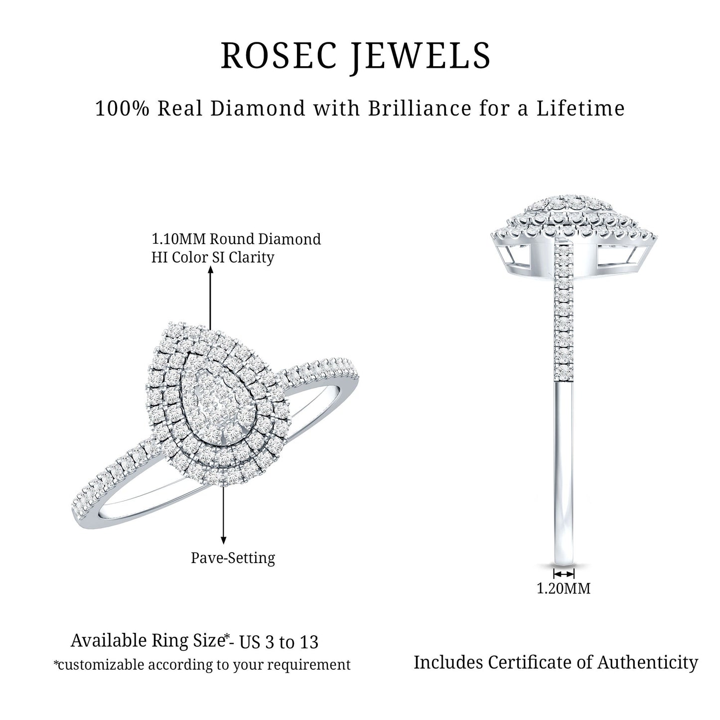 Diamond Pear Shaped Engagement Ring