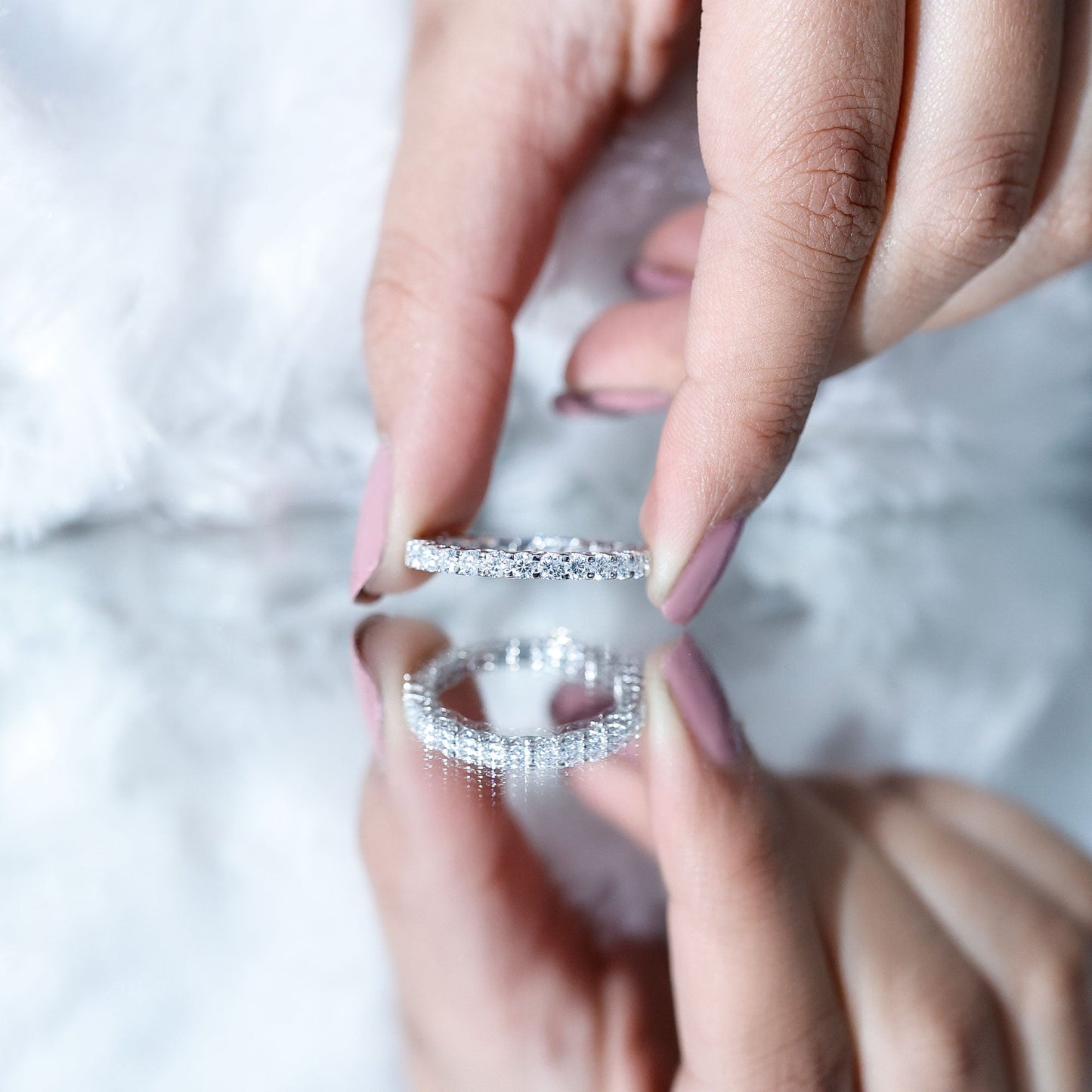 Brilliant Cut Moissanite Eternity Wedding Ring for Women