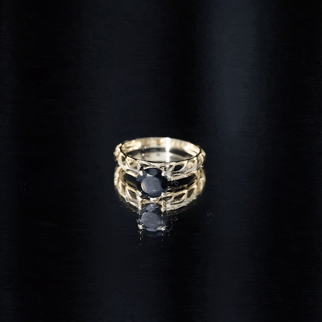 2 Carat Round Lab Grown Black Diamond Solitaire Engagement Ring