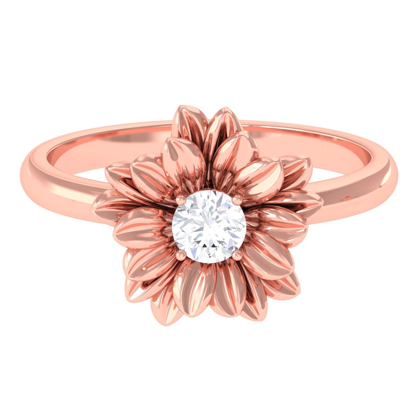Certified Real Diamond Floral Engagement Ring