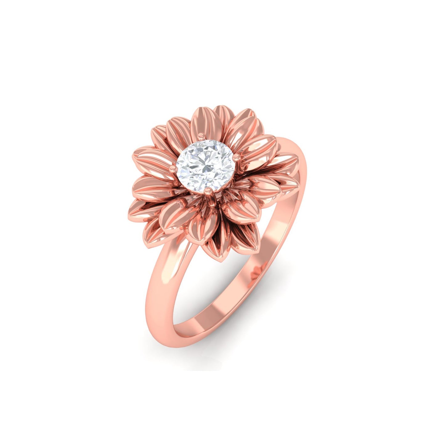 Certified Real Diamond Floral Engagement Ring