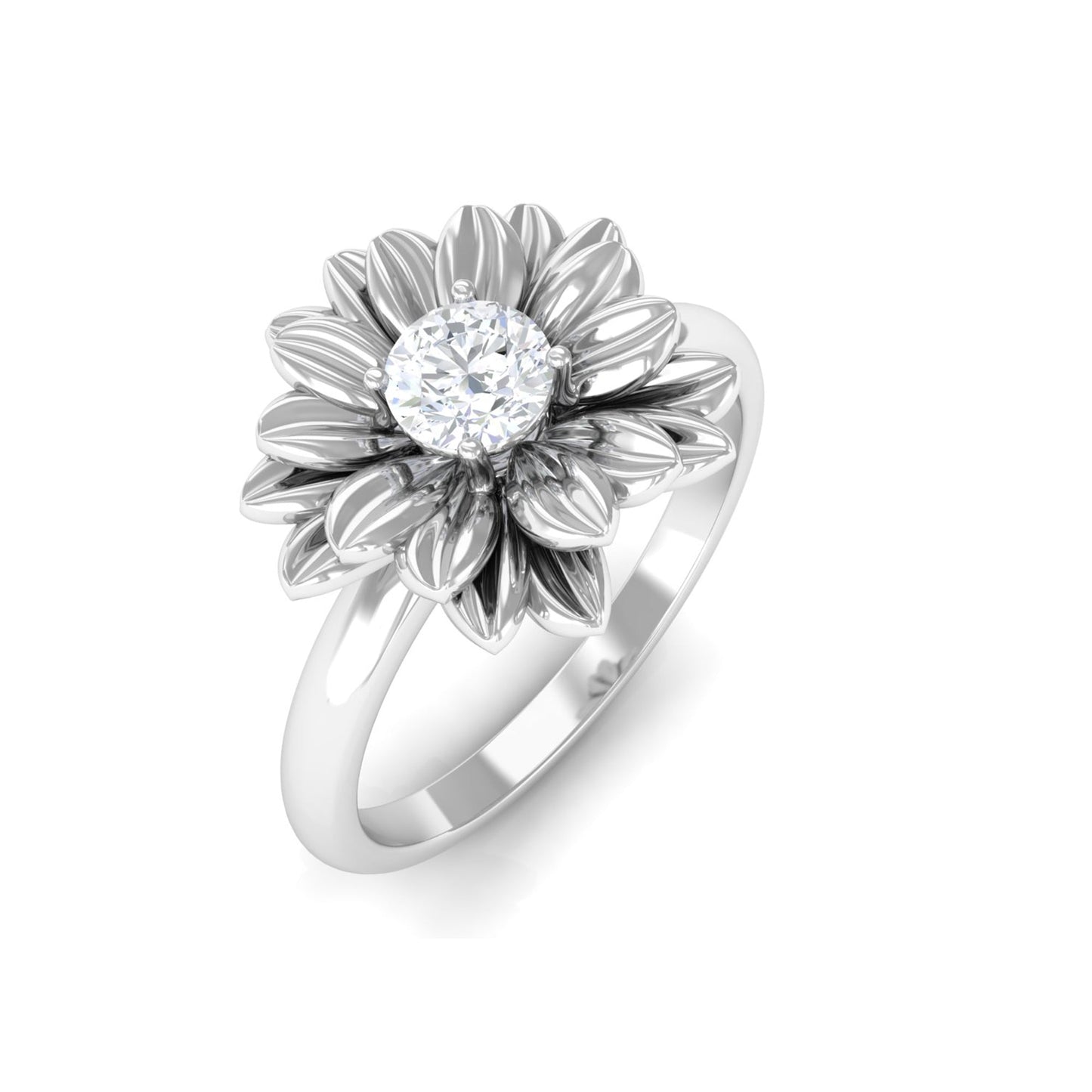 Certified Real Diamond Floral Engagement Ring