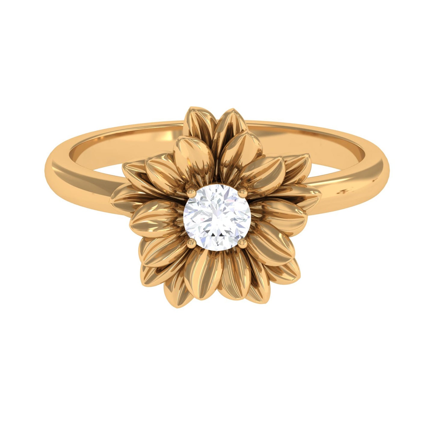 Certified Real Diamond Floral Engagement Ring