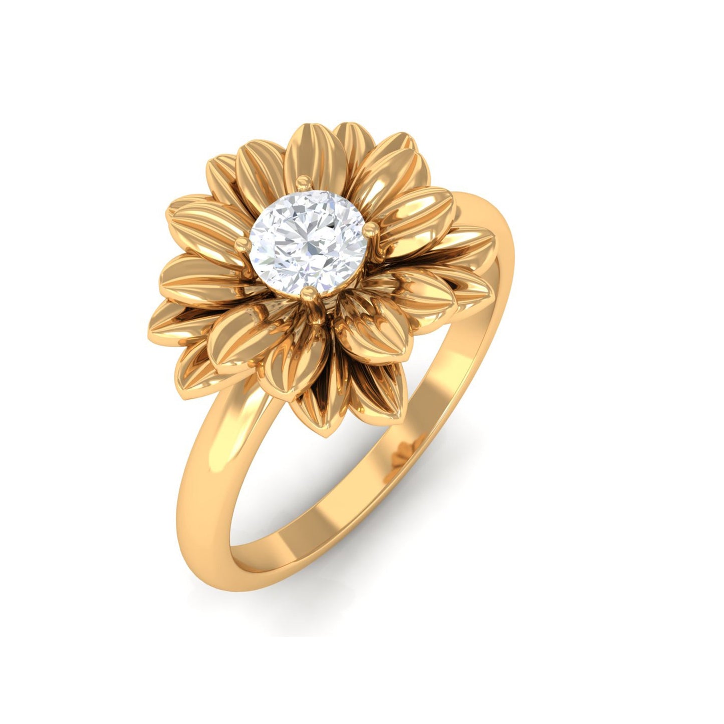 Certified Real Diamond Floral Engagement Ring