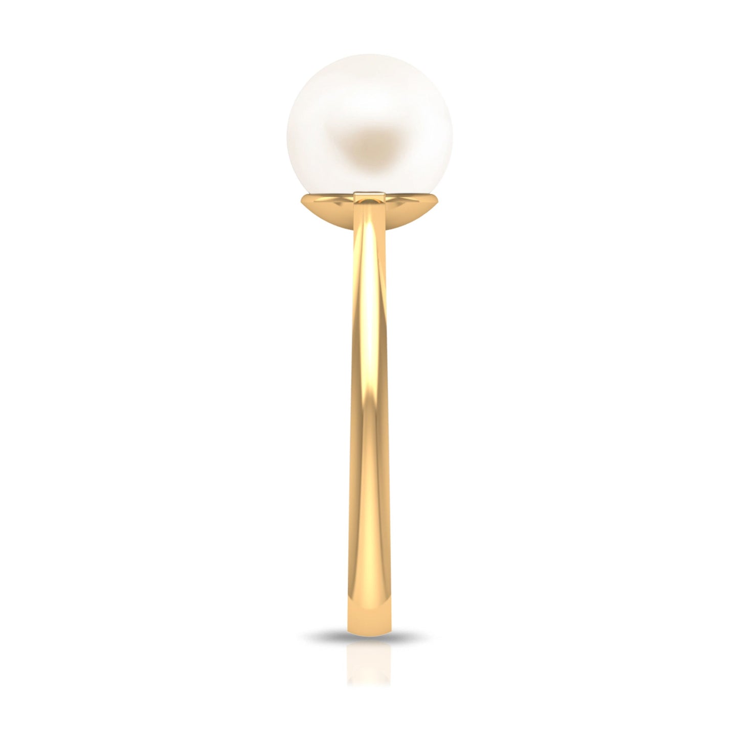 7.4 Carat Freshwater White Pearl Solitaire Engagement Ring