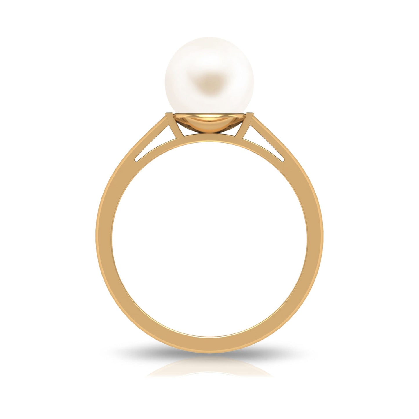 7.4 Carat Freshwater White Pearl Solitaire Engagement Ring