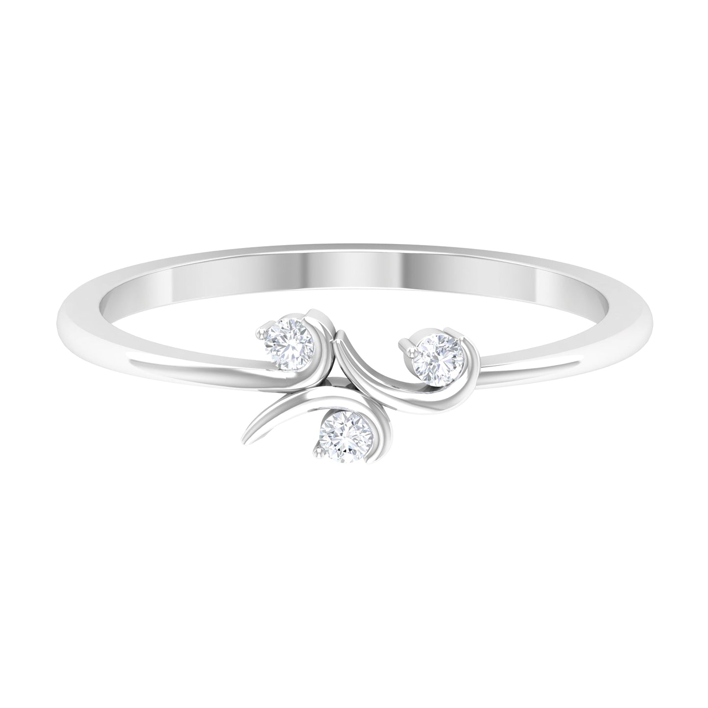 Certified Moissanite Three Stone Promise Ring
