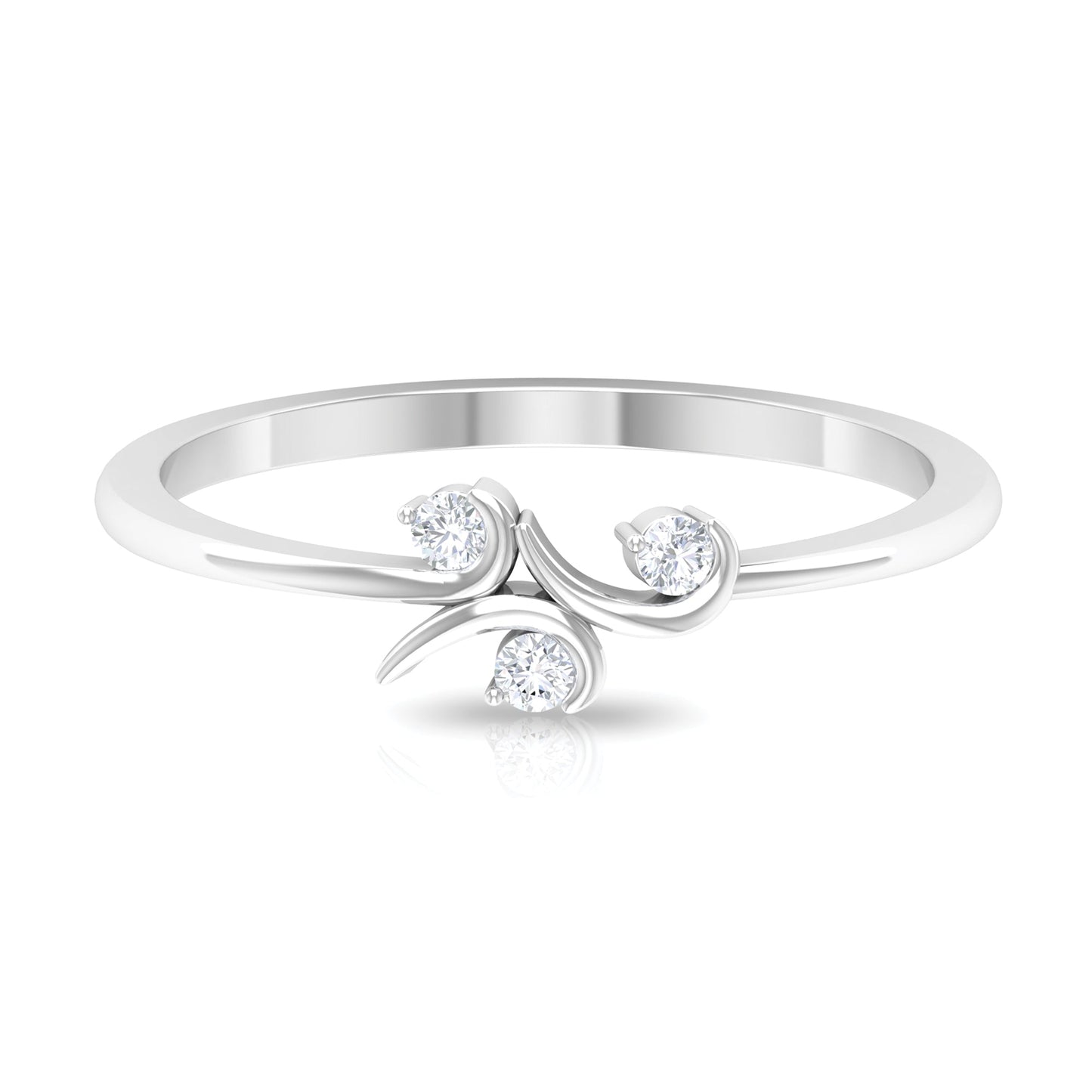 Certified Moissanite Three Stone Promise Ring