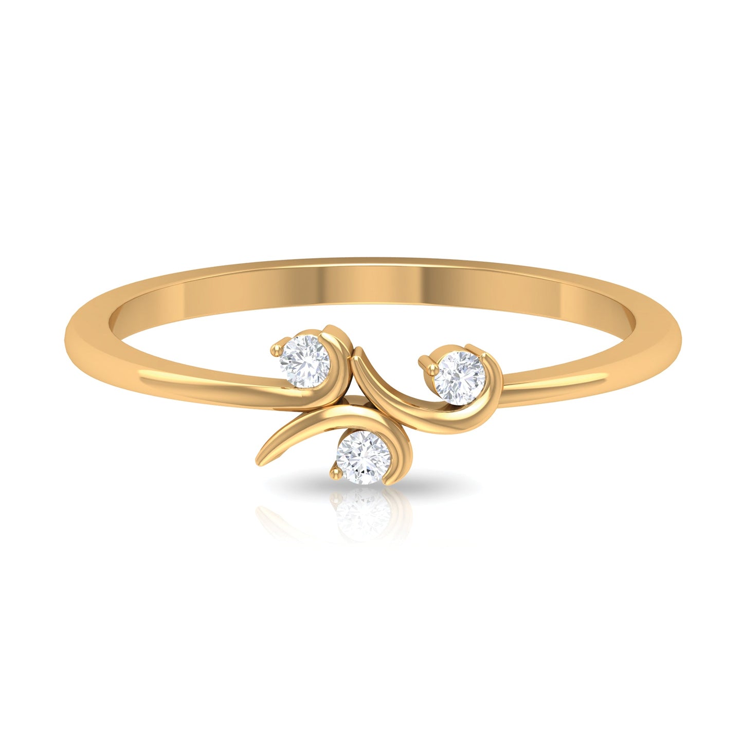 Certified Moissanite Three Stone Promise Ring