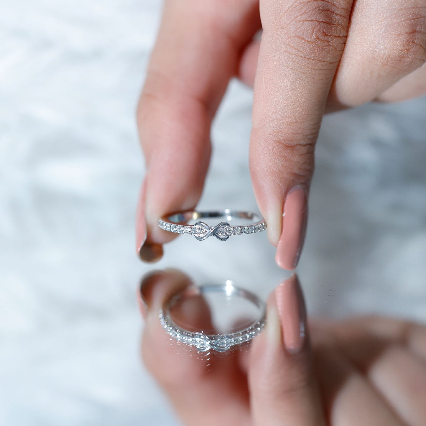 Brilliant Cut Diamond Infinity Promise Ring For Women