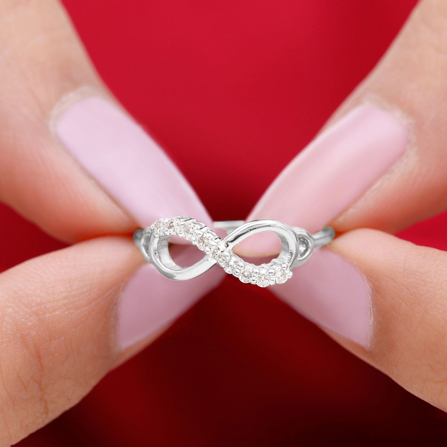 Certified Prong Set Diamond Infinity Promise Ring