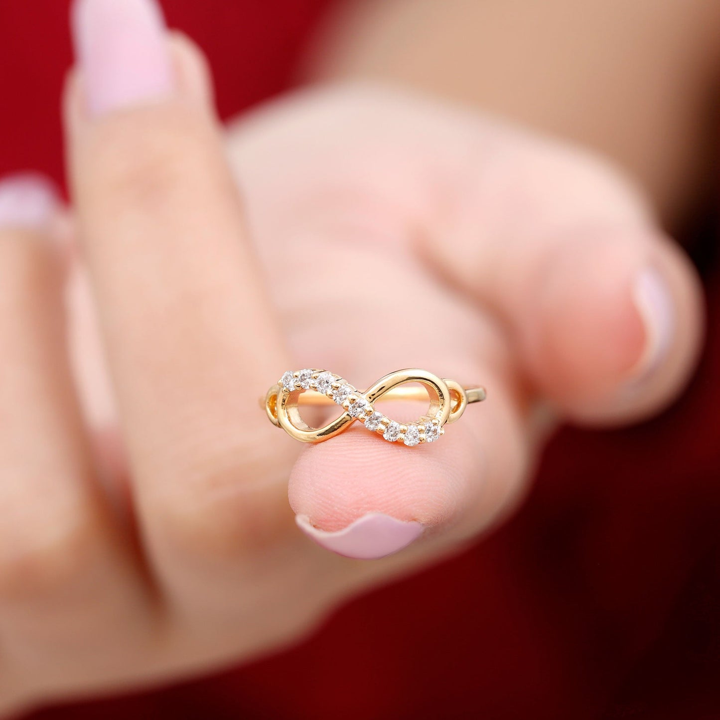 Certified Prong Set Diamond Infinity Promise Ring