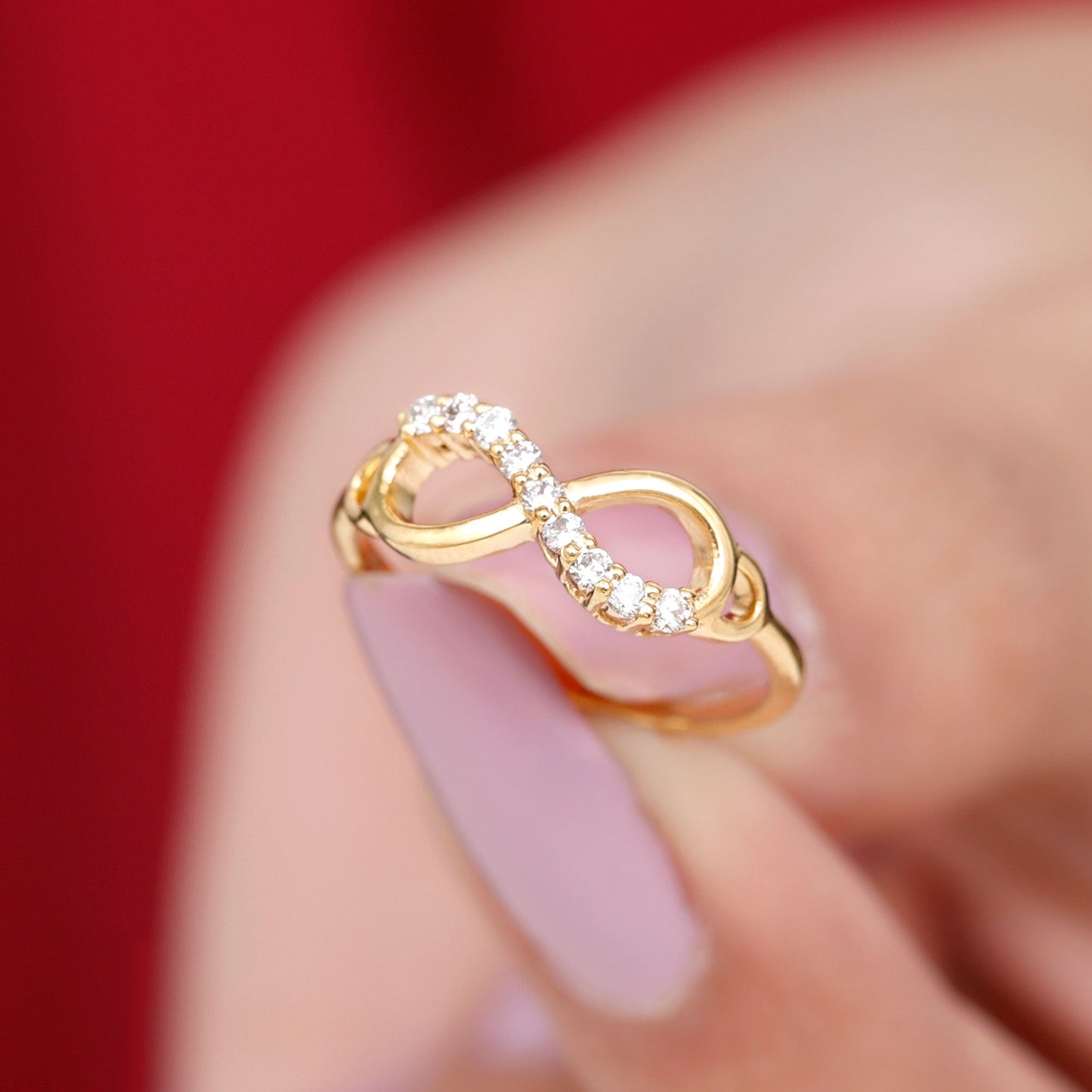 Certified Prong Set Diamond Infinity Promise Ring