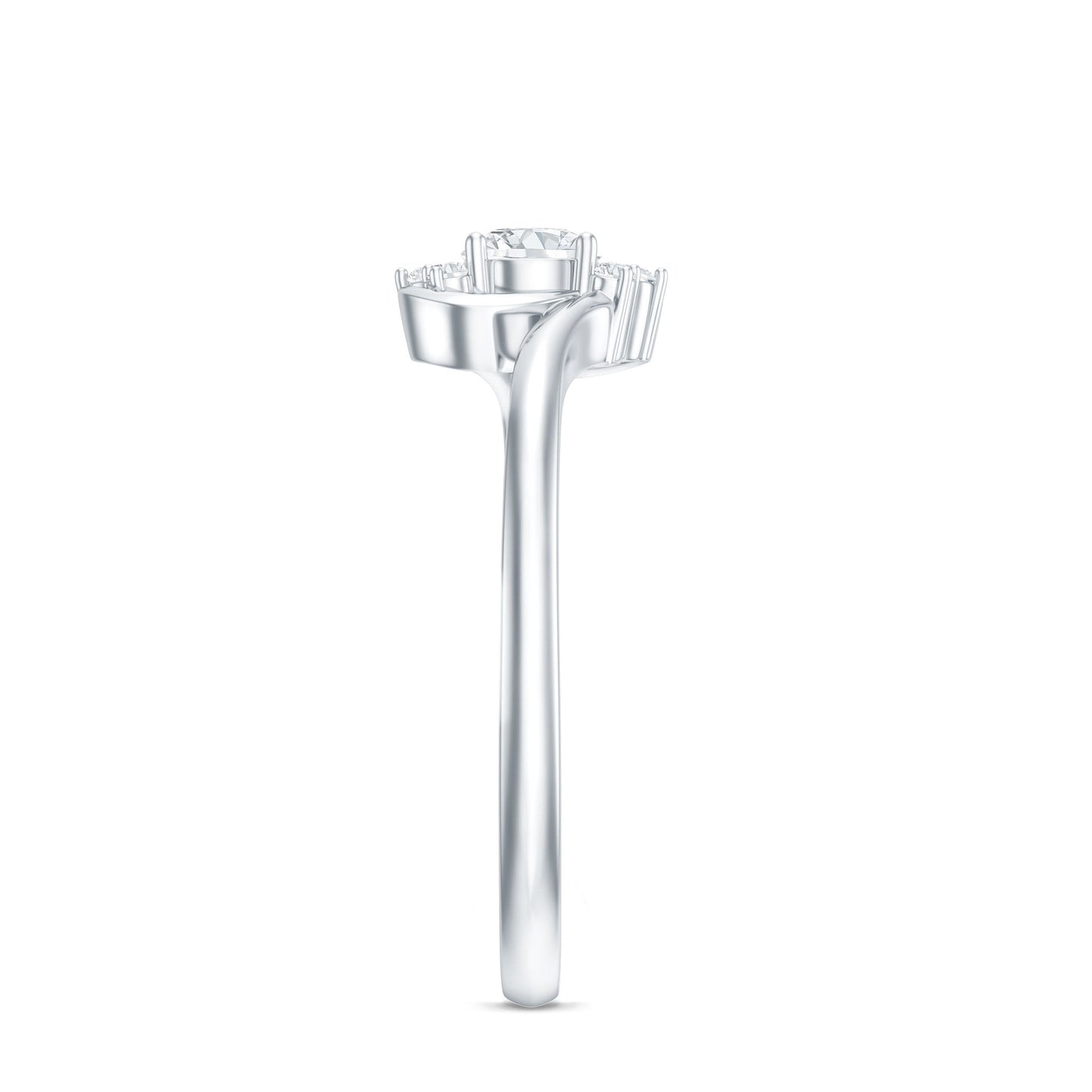 Certified Real Diamond Promise Ring with Bypass Shank