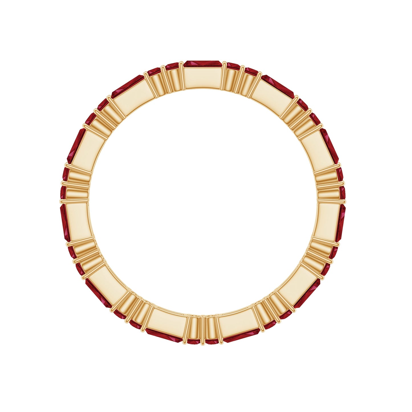 Baguette and Round Lab Created Ruby Eternity Ring