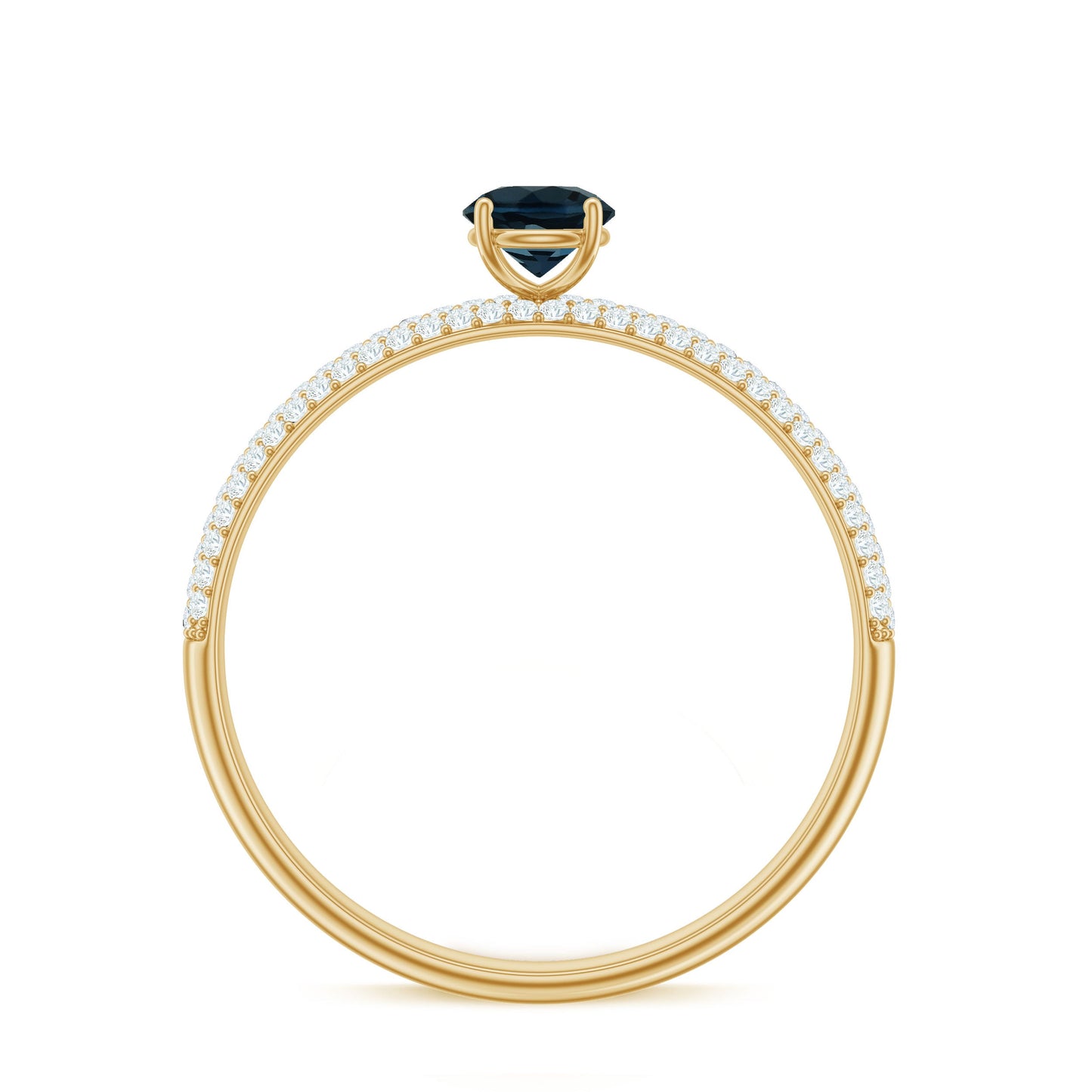 0.6 Carat London Blue Topaz Solitaire Promise Ring with Diamond