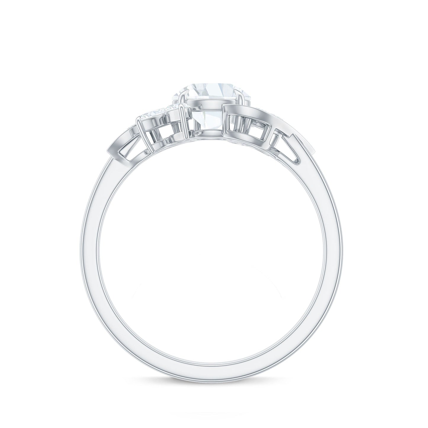 Certified Moissanite Flower Engagement Ring for Women